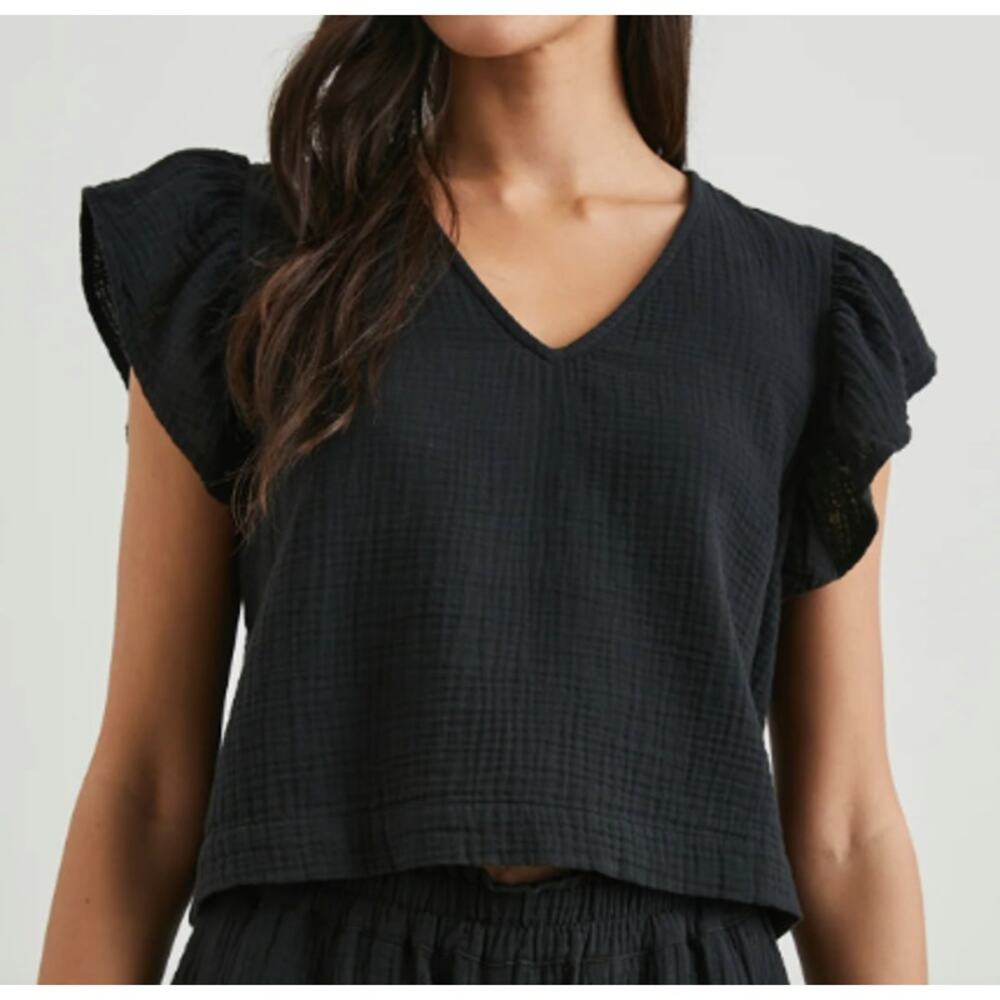 Rails Black Miley Cotton Gauze Top (S)